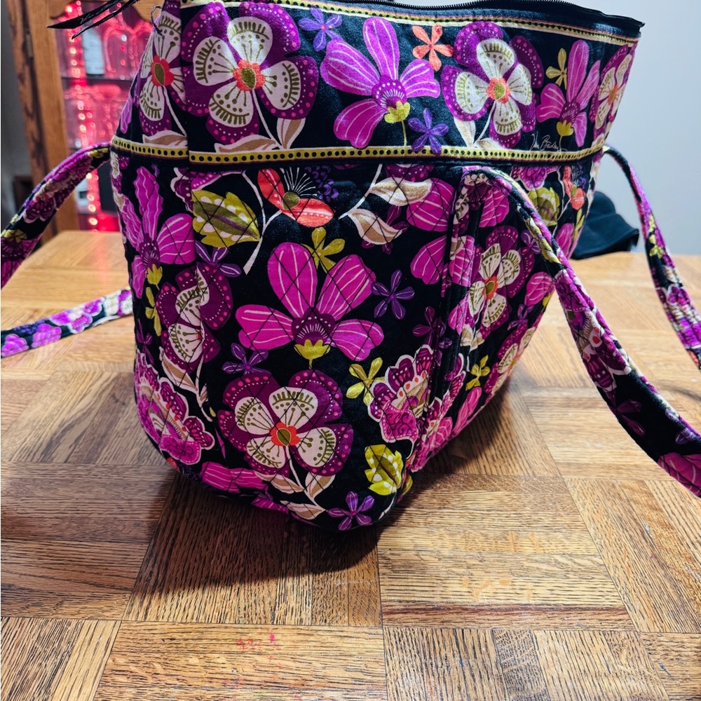 Vera Bradley Pink Pirouette Large Tote Bag with Cosmetic Bag - Picture 3 of 4